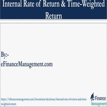 IRR & Time Weighted Return