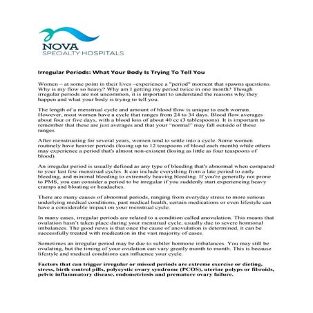 Irregular Periods: What Your Body Is Trying To Tell You