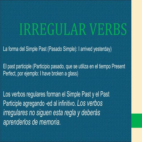Irregular verbs