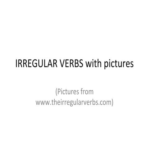 Irregular Verbs With Pictures