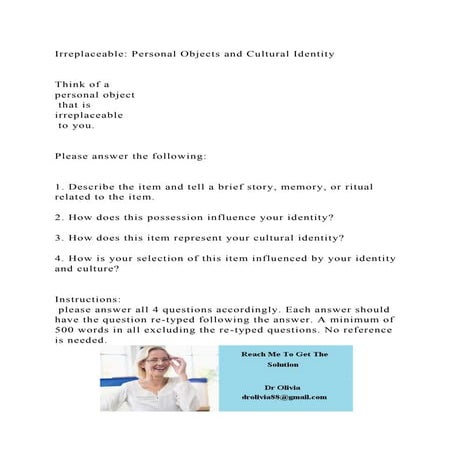 Irreplaceable Personal Objects and Cultural IdentityThink of .docx