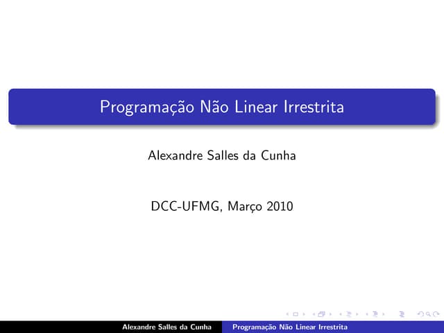 [Robson] 7. Programação Não Linear Irrestrita