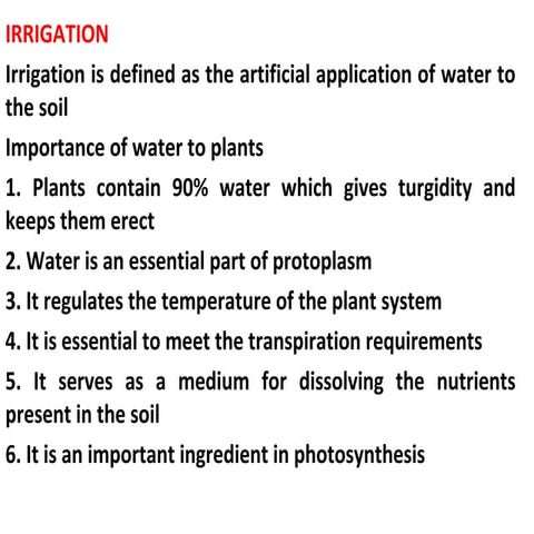 Irrigation