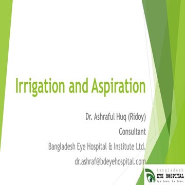 Irrigation and Aspiration in Phacoemulsification