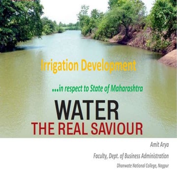 Irrigation development- In respect to State of Maharashtra