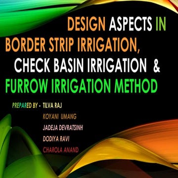 check basin , furrow and border strip method
