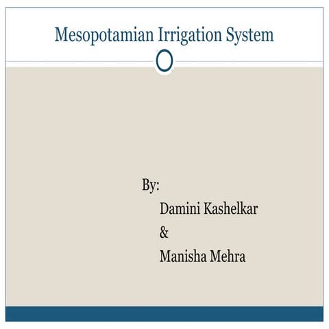 Mesopotamian Irrigation system