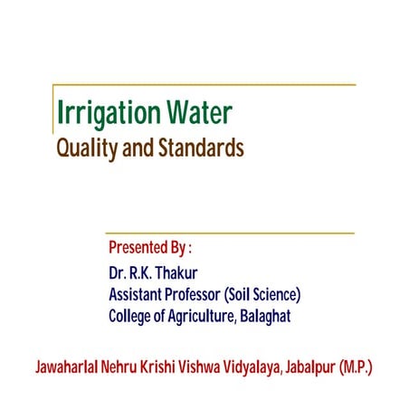 Irrigation Water