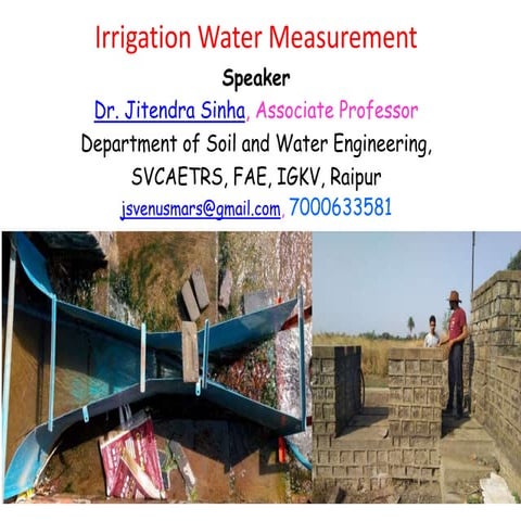 Irrigation water measurement technique