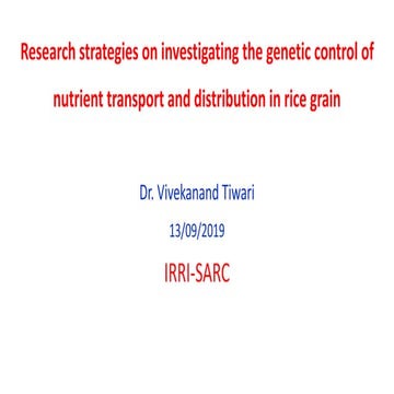 Irri job presentation 13092019 vivekanand tiwari