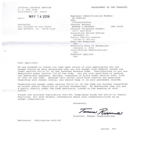 Letter of Determination