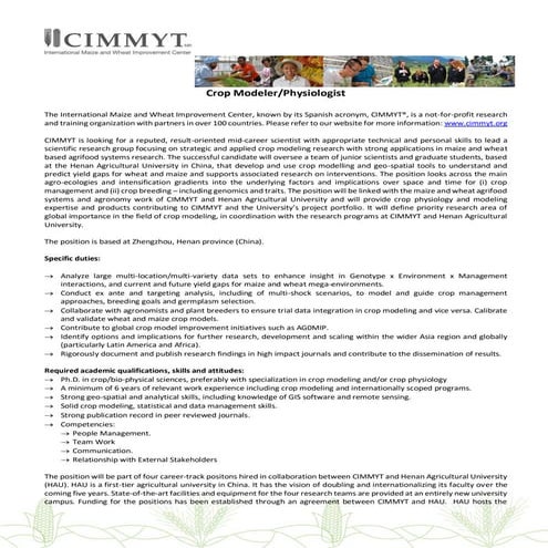 Irs17117 crop modeler   physiologist