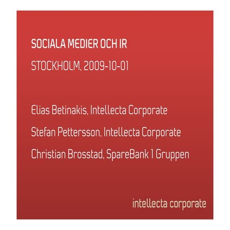 Sociala medier och IR