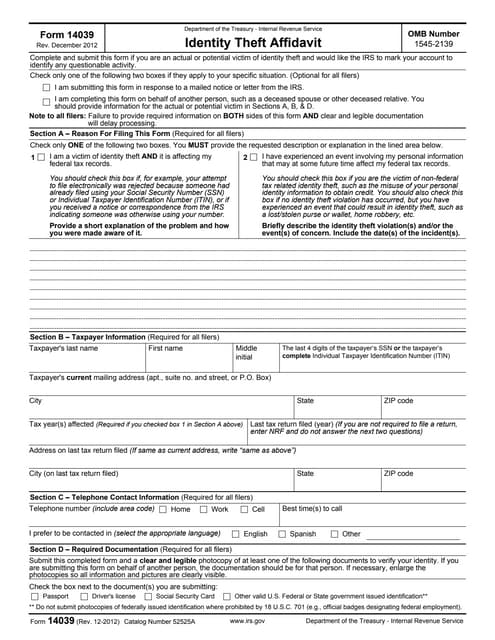 irs id theft affidavit form 14039 14039 form