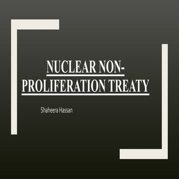 Nuclear NON-PROLIFERATION TREATY