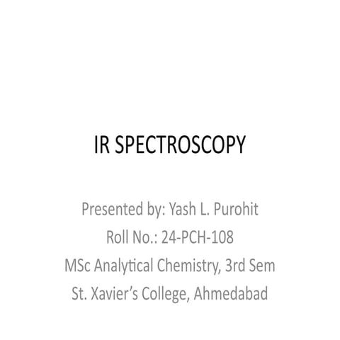 Infrared spectroscopy | PPTX