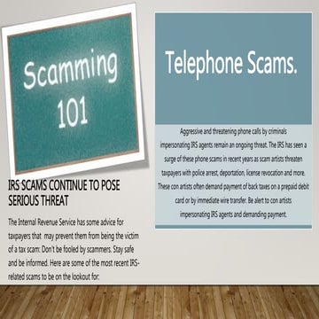 IRS scams continue to pose serious threat