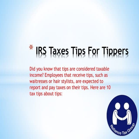 IRS Taxes Tips For Tippers