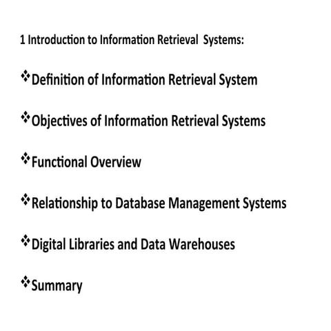 INFORMATION STORAGE AND RETRIEVAL | PPTX