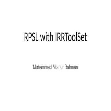IRR toolset with rpsl