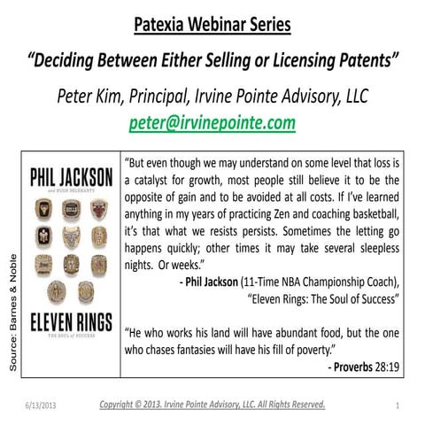 Patent Monetization Strategies - Patexia IP Matters Webinar