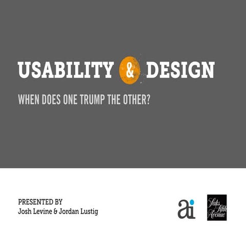 Usability vs Design – When Does One Trump the Other? AI (Alexander Interactiv...