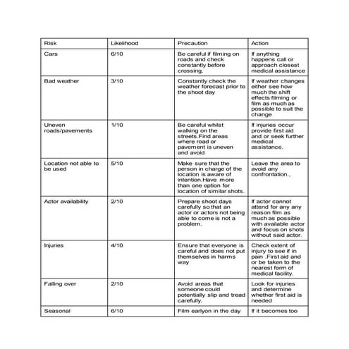 Risk Assessment | DOCX