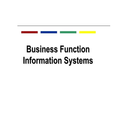 Types of business function information systems