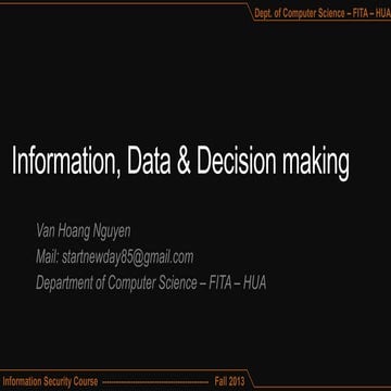 Information, Data and Decision Making