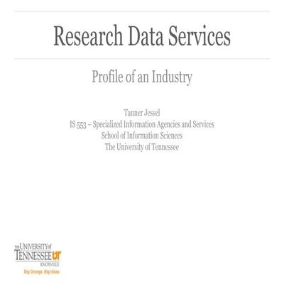 Profile of an Industry: Research Data Services