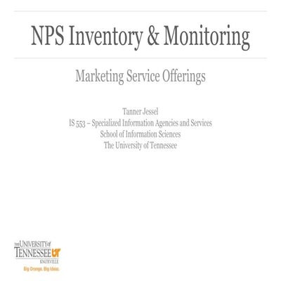 Natural Resources Inventory & Monitoring: Marketing Service Offerings