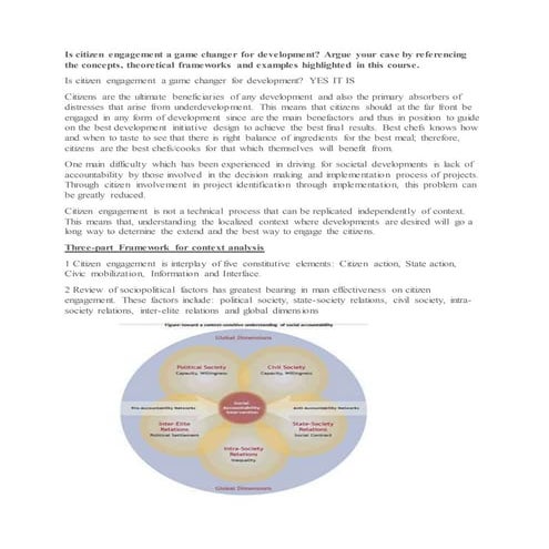 Is citizen engagement a game changer for development