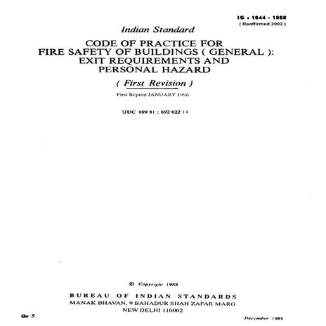 IS CODE - INDIA _ FIRE SAFETY OF BUILDINGS