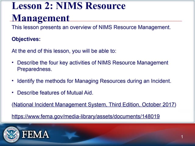 Fema is0700 lecture for FEMA for fema fo