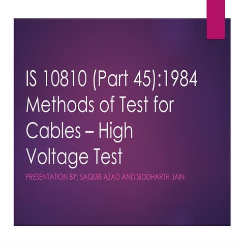 Comprehensive Guide to IS 10810 (Part 45):1984 High Voltage Cable ...