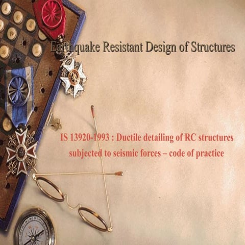 IS 13920 1993  ductile detailing of RCC structures subjected to seismic force...