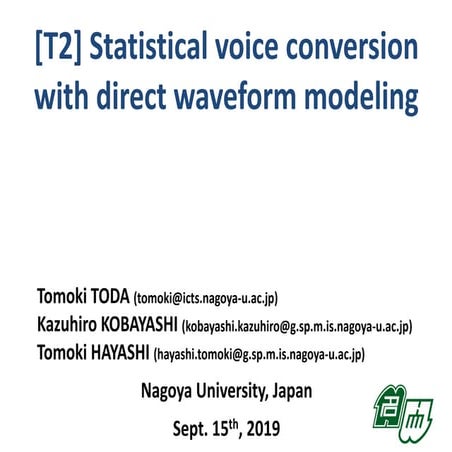 Statistical voice conversion with direct waveform modeling