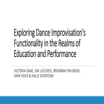 What is Dance Improvisation? | PDF