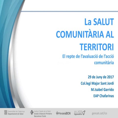 El repte de l'avaluació de l'acció comunitària - Isabel Garrido