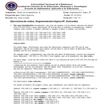 Ejercicios Subnetting 2