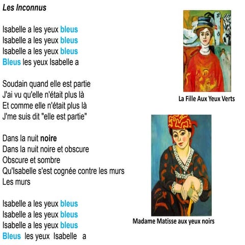 Isabelle a les yeux bleus PPT