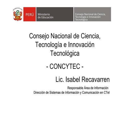 Prensentación Concytec | PPT