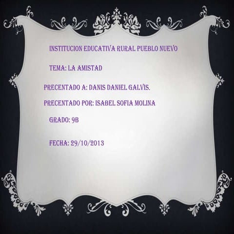 Isabel sofia sanchez molina grado 9b