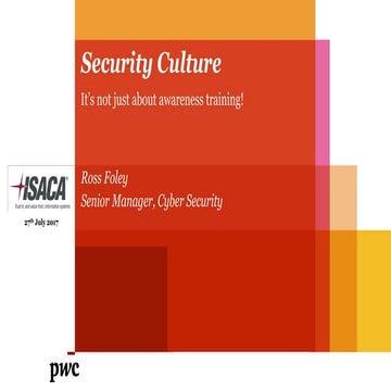 ISACA talk - cybersecurity and security culture