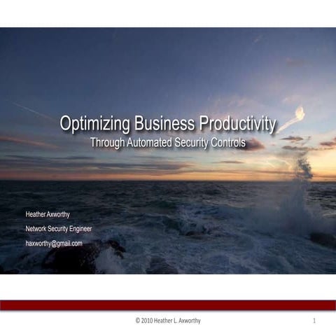 Business Productivity and Automated Security Controls