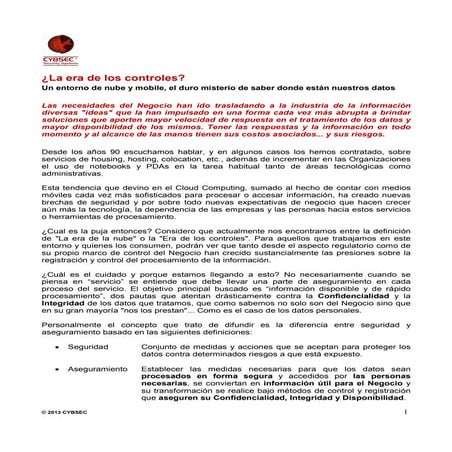 Isaca rev perspectivas   nota 1  - la era de los controles