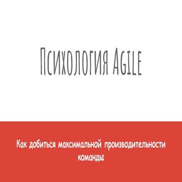 Andriy Isayev - Agile Psychology. How to achieve the maximum team performance?