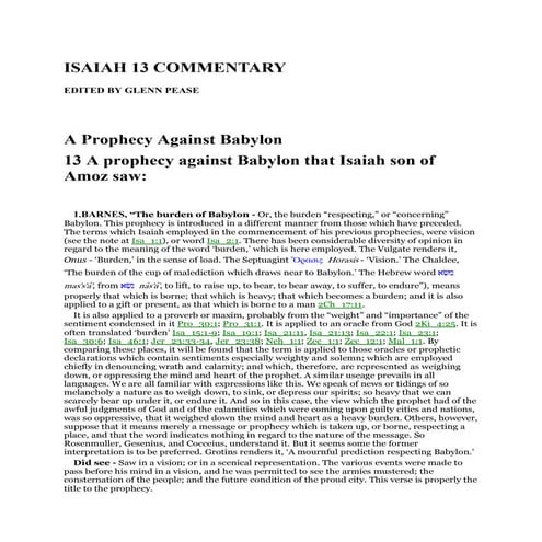 Isaiah 13 commentary | PDF