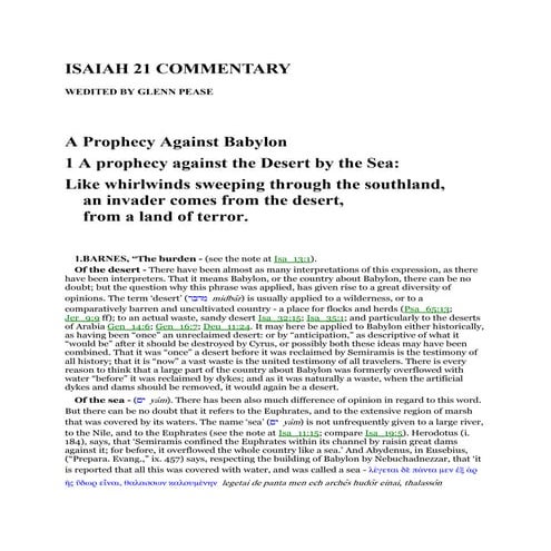 Isaiah 21 commentary | PDF