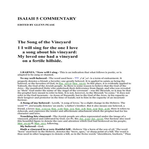 Isaiah 5 commentary | PDF
